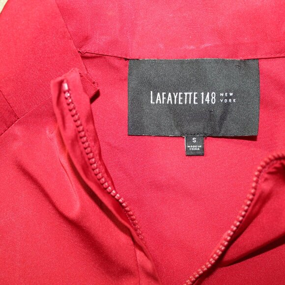Lafayette 148 New York Women’s Small Red Full Zip High Neck With Pockets Vest - Picture 4 of 5